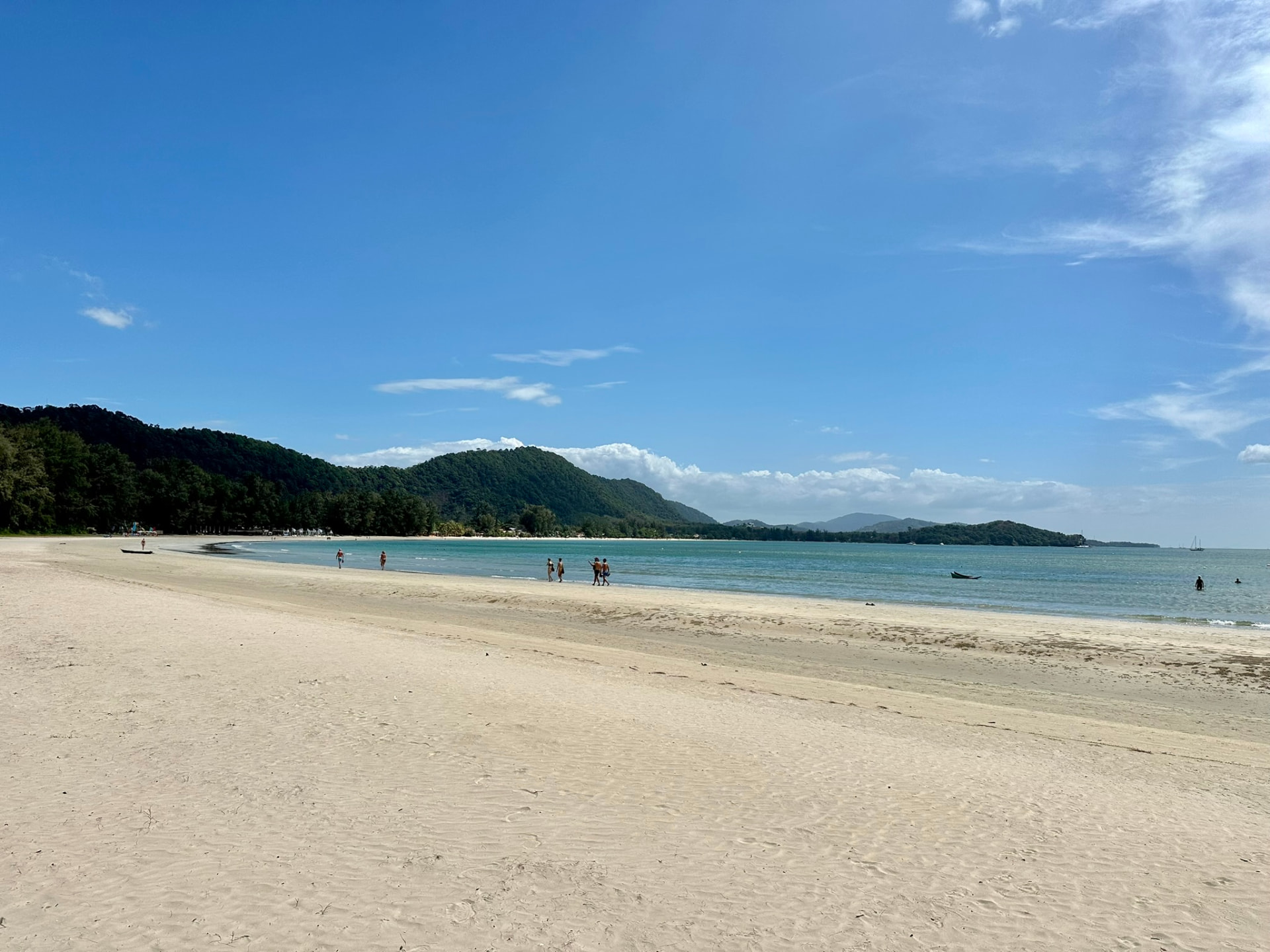 The pools, sun loungers and beach deck at TwinBay Resort